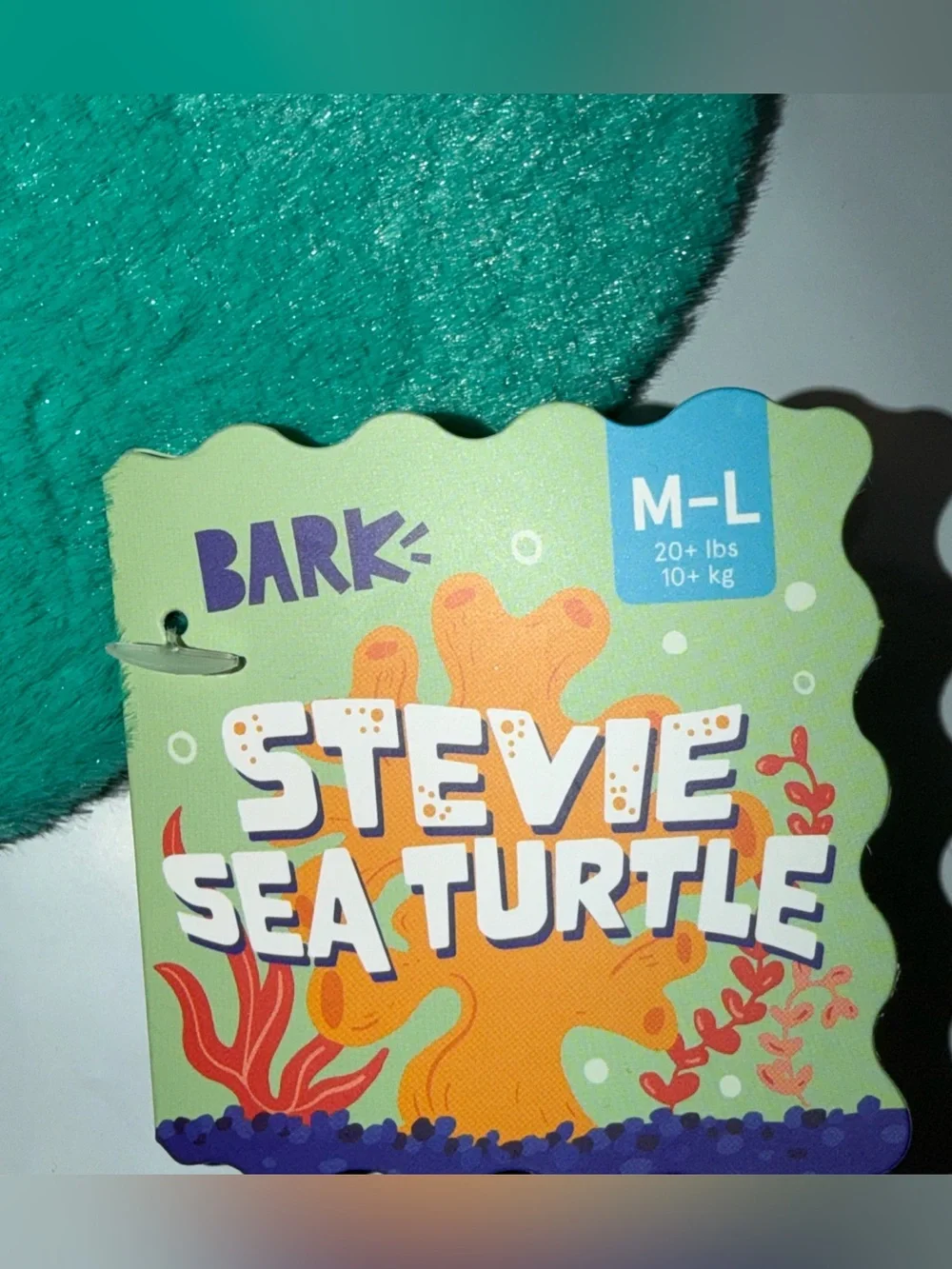 BARK DOG TOYS Steve Sea turtle,  Manny Sting Ray NEW 2 Squeaky Plush Toys M Lg